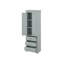 Armoire de rangement autoportante pour salle de bain avec 2 portes, tablette réglable et 3 tiroirs-110673654