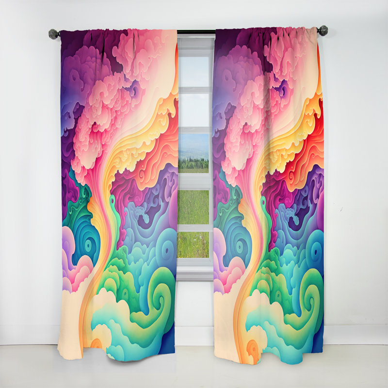Isadore - Abstract Velvet Curtain - 1 Panel, 52" W x 84" L