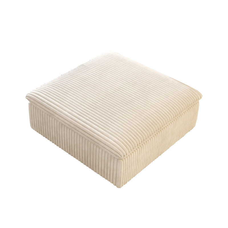 Corduroy Ottoman Module For Sofa Set As A Seat And Low Table, White Foam Padding/Corduroy