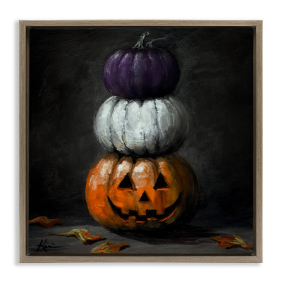 Cadre flottant rétro de style citrouille d'Halloween, design par Lindsay Kivi Fine Art