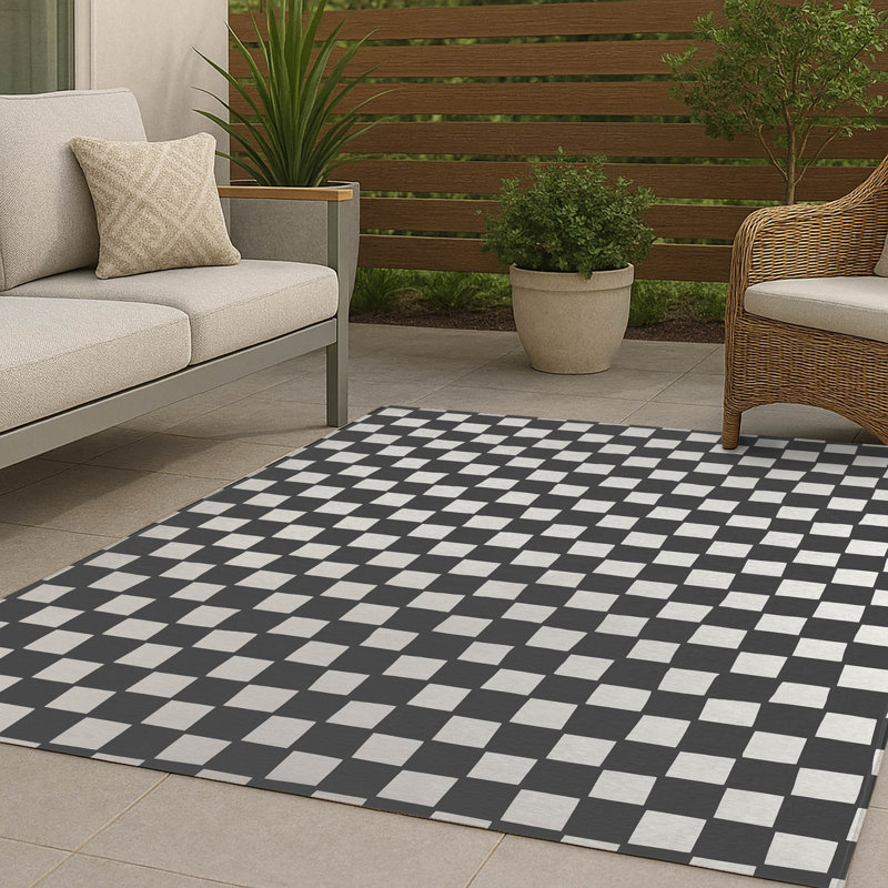 Tapis d'extérieur à carreaux antidérapant, Rectangle 5 pi x 7 pi