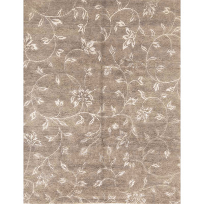 Himalayan Floral Area Rug in Gray