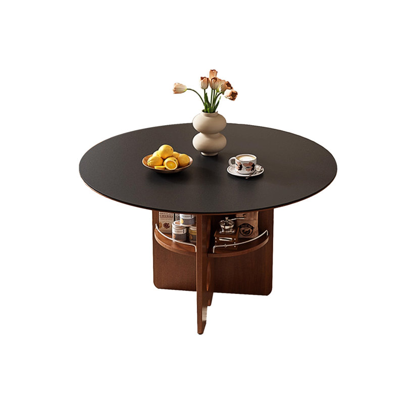 Table de salle à manger noire et noyer, H 29,53 po x L 35,43 po x l 35,43 po