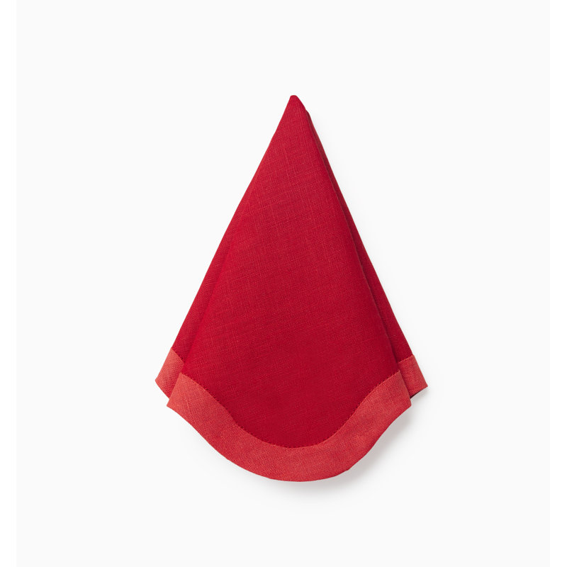 Ondulato Linen Novelty Napkins, Poppy