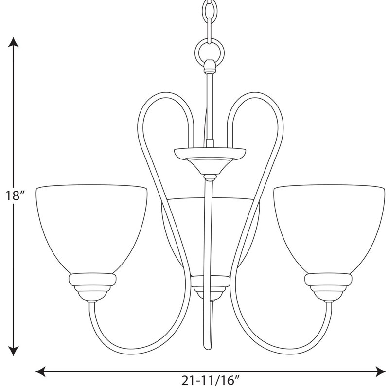 Lustre classique/traditionnel ombré 3 lumières Yakubu