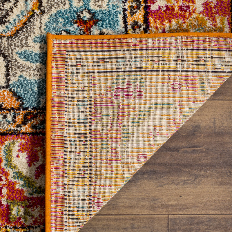 Hertzler Oriental Orange Area Rug, Rectangle 2'2" x 4'