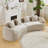 Khaki Curved Compressed Sofa, Creative Nordic-Style Design For Living Room, Comfortable, Soft And Suitable For Multiple Scenarios-1835327525