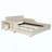 Upholstered Grounded Bed, Mother & Child Bed With Bedside Desk And Little Round Stool, Velvet-2021531394-2021531393