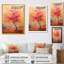 Cerisier en fleurs rouge orangé - Art mural de salon cerisier en fleurs-344329740-344329729