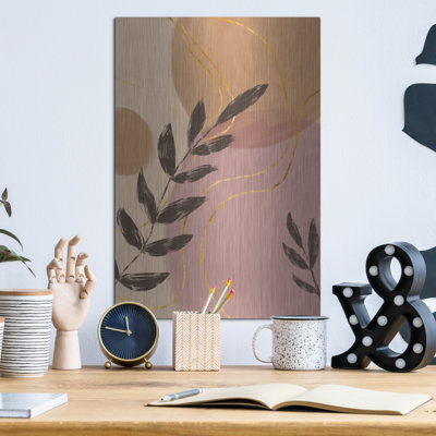 Art mural en métal Latitude Run® «Abstraction Leaves» par Svetlana Aleynikova