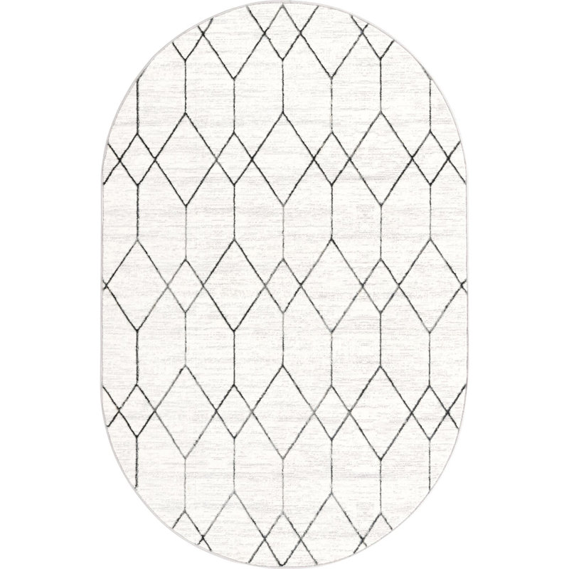 Eshin Geometric Indoor Rug, Oval 5'3" x 8'