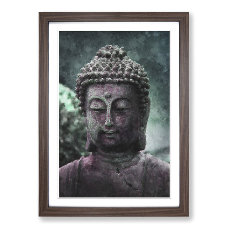 Buddha Statue Vol.1 - Picture Frame Painting, Walnut, 36cm H x 27cm W x 2cm D