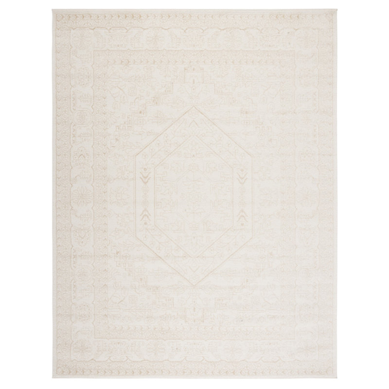 Wadlington Oriental Ivory/Beige Area Rug, Rectangle 10' x 14'