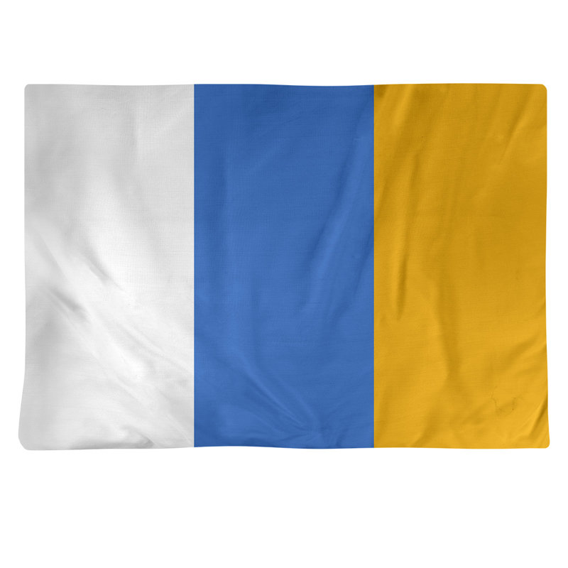 Récapitulatif de 18 po La Bear College, Blanc / Bleu moyen, Sergé de coton