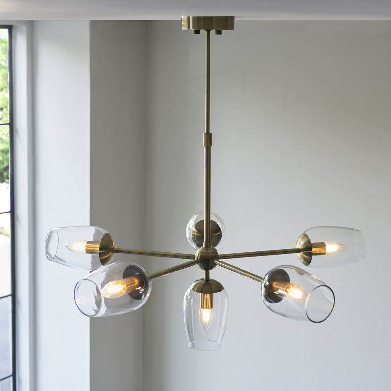 Krini 6 - Light Sputnik Chandelier, Antique Brass