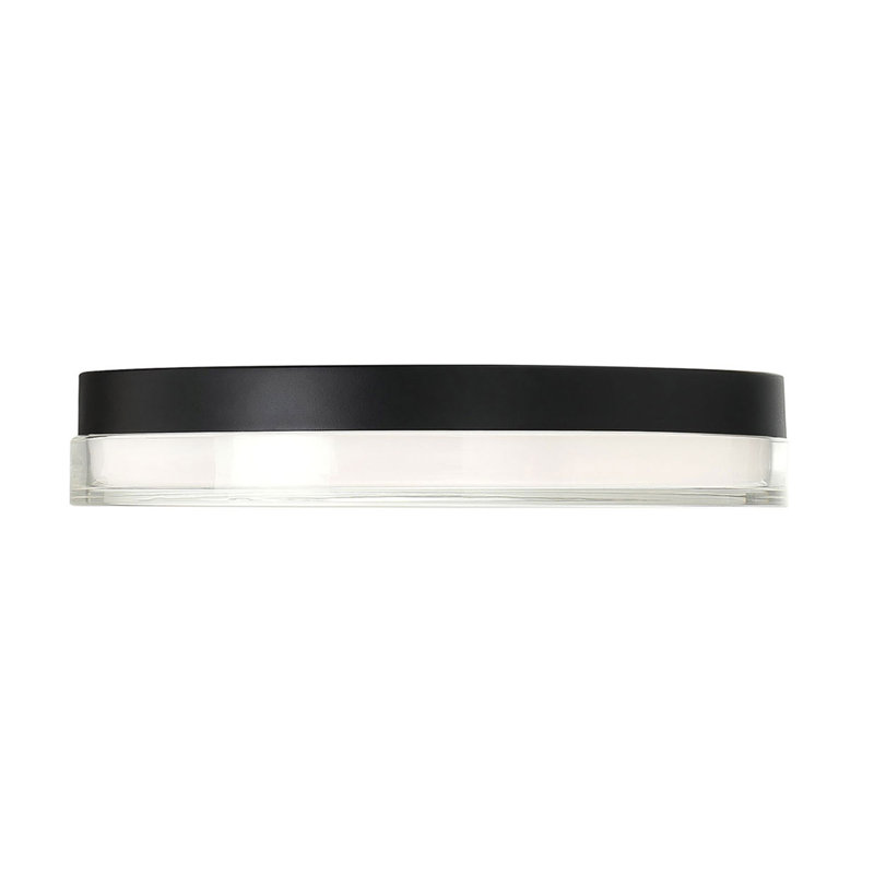 Pi Black Outdoor Flush Mount, 3000K, 2.5" H x 15" W x 15" D, Matte Black