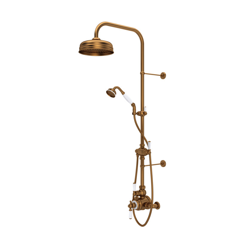 Edwardian™ 3/4" Thermostatic Shower System, English Bronze, Lever Handle