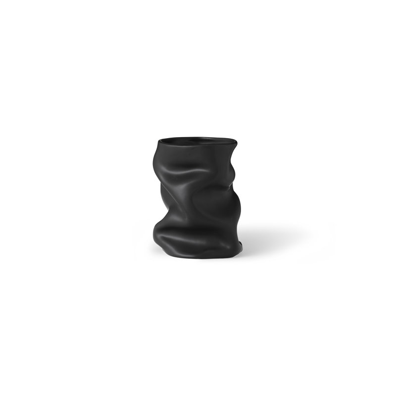 Collapse Table Vase, Black, 7.9" H x 6.3" W x 6.3" D