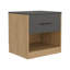 Table de bout de table de chevet à un tiroir avec tablette ouverte 19,7 "de haut avec tablette ouverte pour la chambre à coucher, le bureau personnel et le salon Chêne naturel - Gris mat