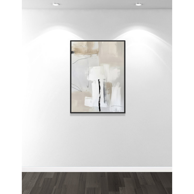 «Neutral Balance II» par Lazar Studio, Framed Canvas, L 31,5 po x H 41,5 po, Cadre flottant noir