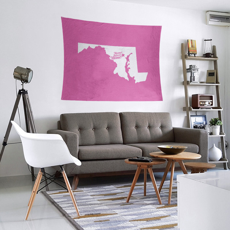 Tapisserie Home Sweet Baltimore, H 27,5 po x l 37,5 po, Bleu