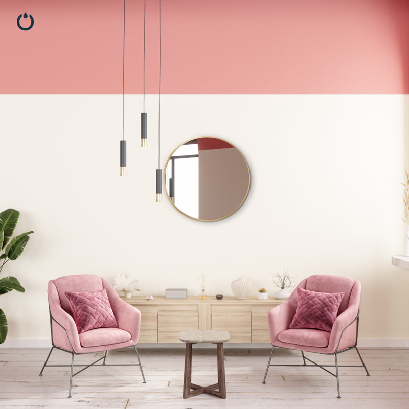 Metal Flat Wall Mirror, Gold