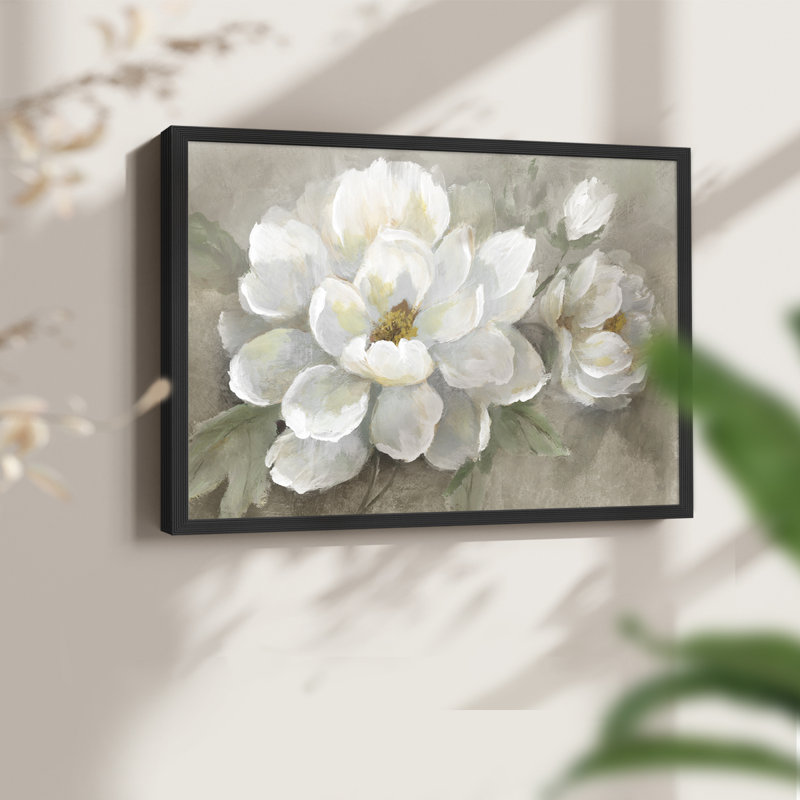 White Delight -Framed Print - Restickable, 11" H x 14" W, Black