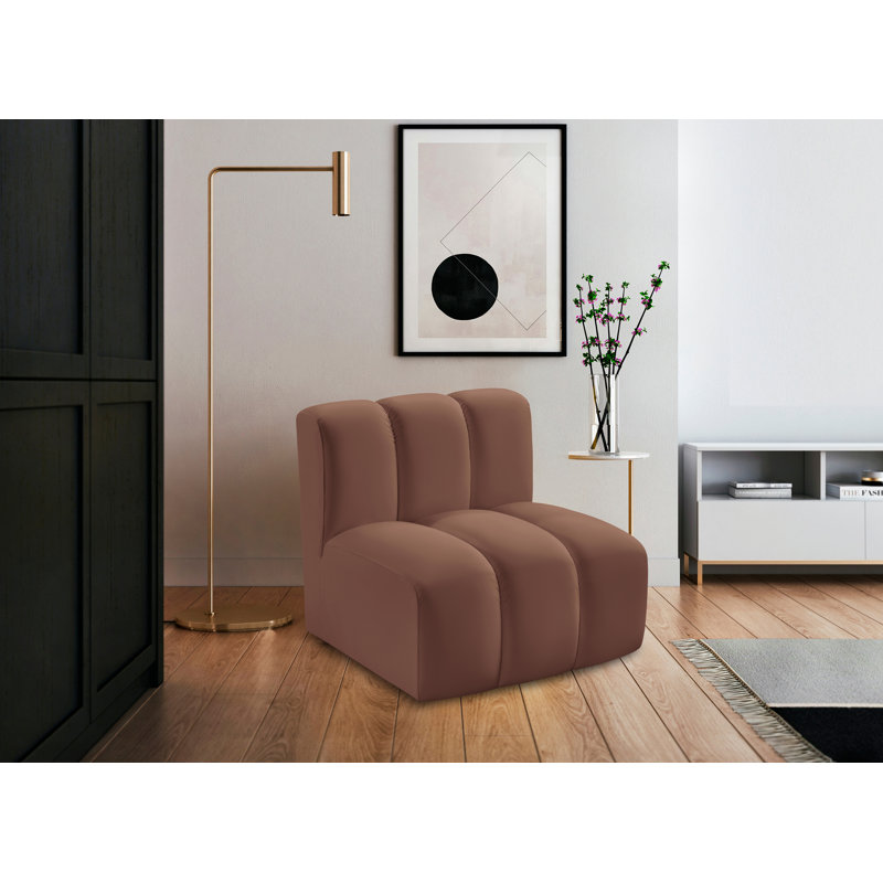 Chaise d'appoint en cuir végétalien Hurbert, Cuir cognac végétalien
