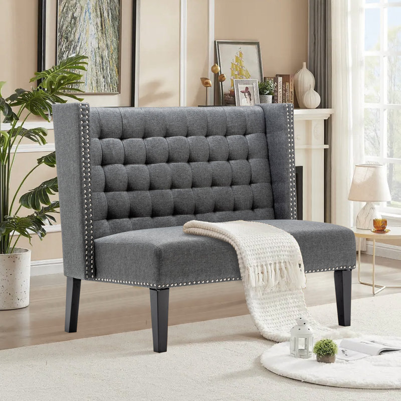 Causeuse sans accoudoir 46 po Attaway, Mélange de lin gris