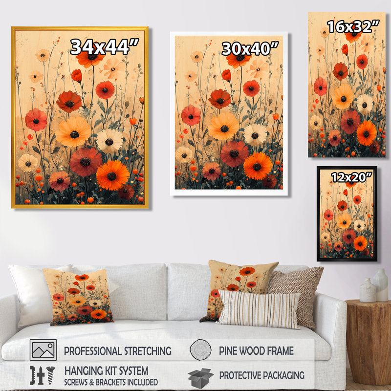 Murphree - art mural floral, Argent argent, H 20 po x l 12 po, Reproduction encadrée d'une seule photo
