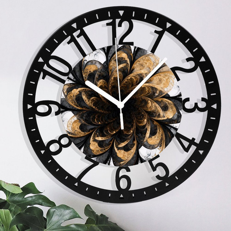 Horloge murale ronde en fer 10 po avec mouvement à quartz silencieux, chiffres arabes, impression UV