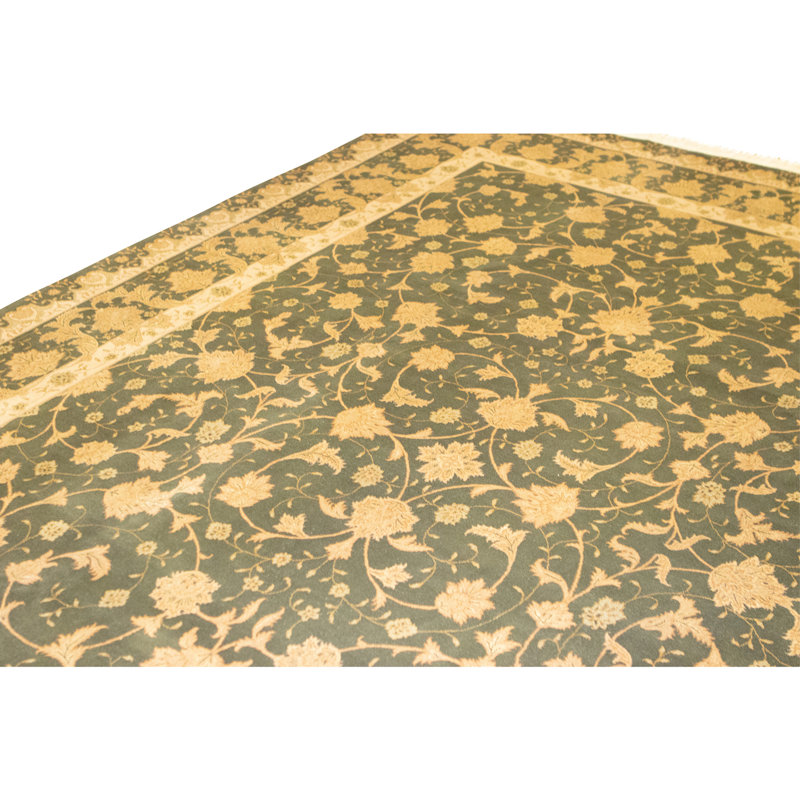 Hand Knotted Wool Area Rug in Aubergine