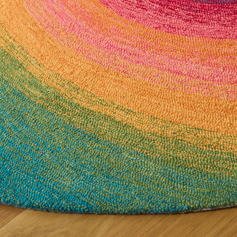 Novelty 202 Hand Tufted 80% Wool; 20% Cotton Spiral Rug, Round 3'