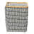 Bamboo Rimmed Rectangular Krush Container Basket with Cut Out Handles and Collapsible Coated Canvas-1494157950