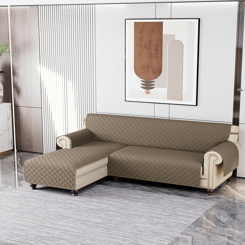 Housse pour canapé modulaire réversible, H 0,2 po x l 112 po x P 22 po, Microfibre taupe