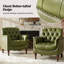 Fauteuil en cuir véritable capitonné Annja-121845630