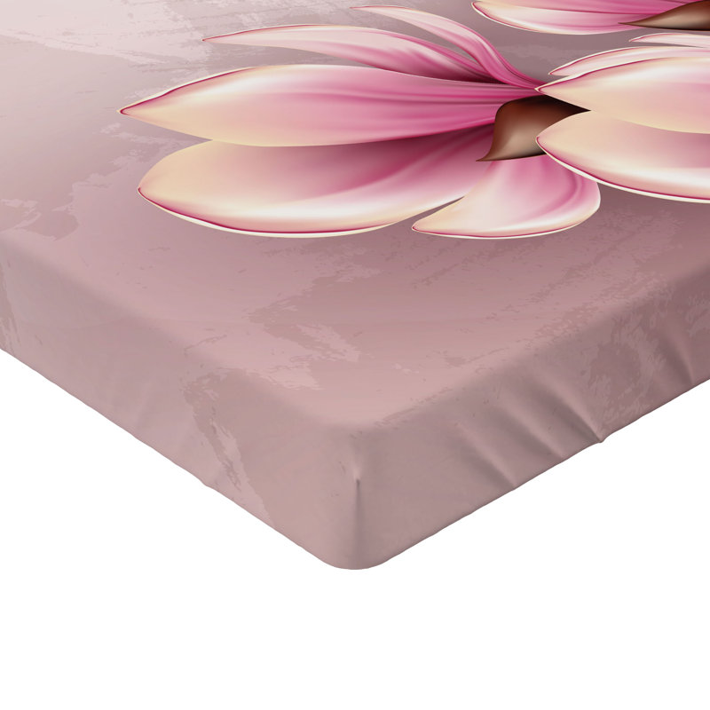 Ensemble de 2 draps-housses Ambesonne, Drap-housse de taille simple, Rose pâle, brun, rose / floral