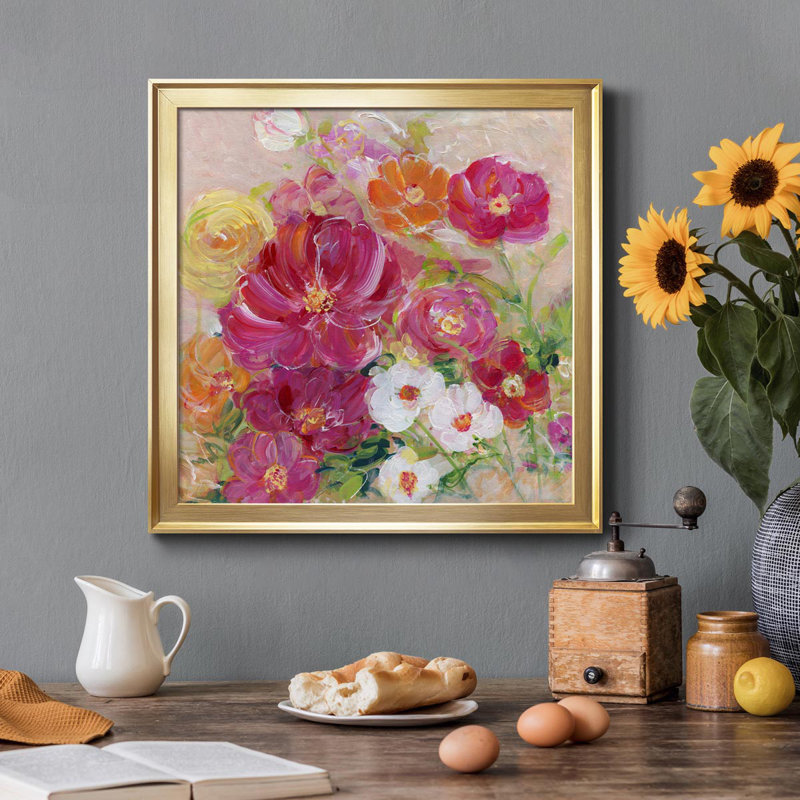 Sun Dancing - Peinture sur toile encadrée, Or, H 34,5 po x l 34,5 po x P 1,5 po