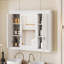 Armoire murale de salle de bain avec miroir, 4 tablettes réglables, solution de rangement peu encombrante au-dessus de la toilette-1597652285