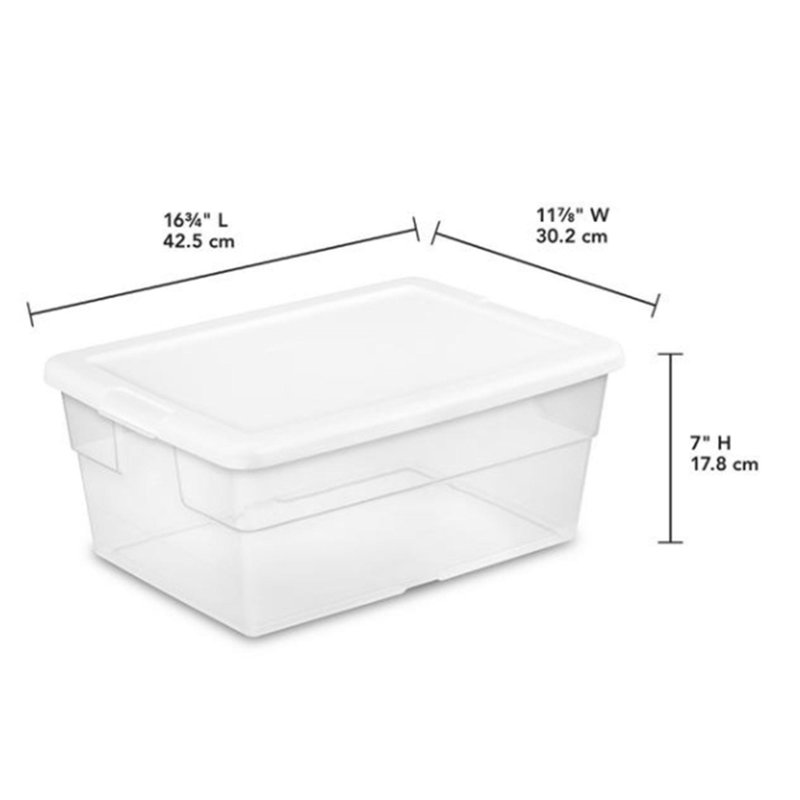 Sterilite 6 Qt Clear Storage Tote & 16 Qt Clear Storage Tote
