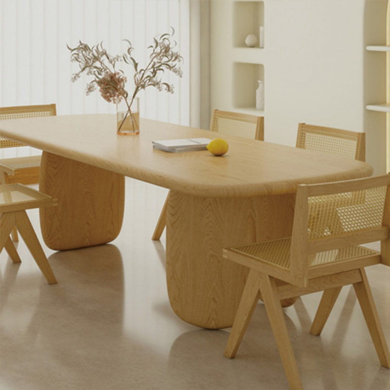 Ensemble de table en bois massif chaleureux, H 29,52 po x L 62,99 po x l 27,55 po