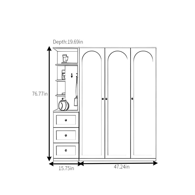 Garde-robe de luxe simple et légère