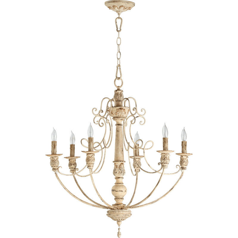 Solange 6 - Light Chandelier, Persian White