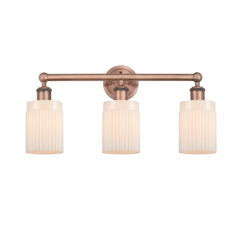 Kamena 3 - Light Dimmable Vanity Light, Matte White, Antique Copper