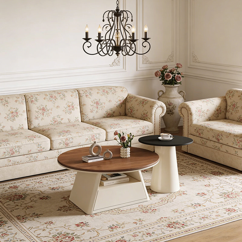 Woodbine, Blanc, 15.74" H x 27.55" L x 27.55" W, Brun / Noir