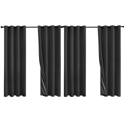 MEI SI MENG SHA 100% Blackout Curtains, Solid Color Thermal Insulated Grommet Window Drapes, Easy Install Ready-Made Curtain Panels For Bedroom (Set Of 4)