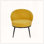 Chaise d'appoint ronde en velours, fauteuil rembourré de style moderne Mid-Century avec pieds en métal, chaise d'appoint confortable Barrel