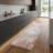 8' Ivory Red And Gray Abstract Runner Rug