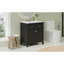 Meuble-lavabo avec lavabo en céramique / Armoire de salle de bain simple moderne avec 2 portes et une tablette / portes-113435715
