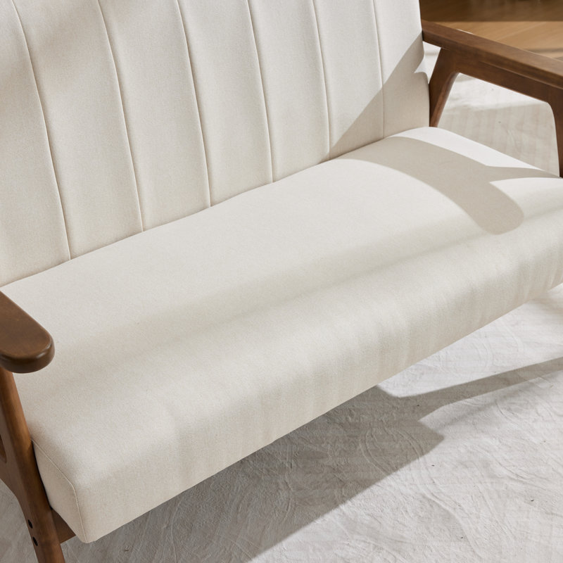 Ensemble de salon en lin massif Chisara, Beige